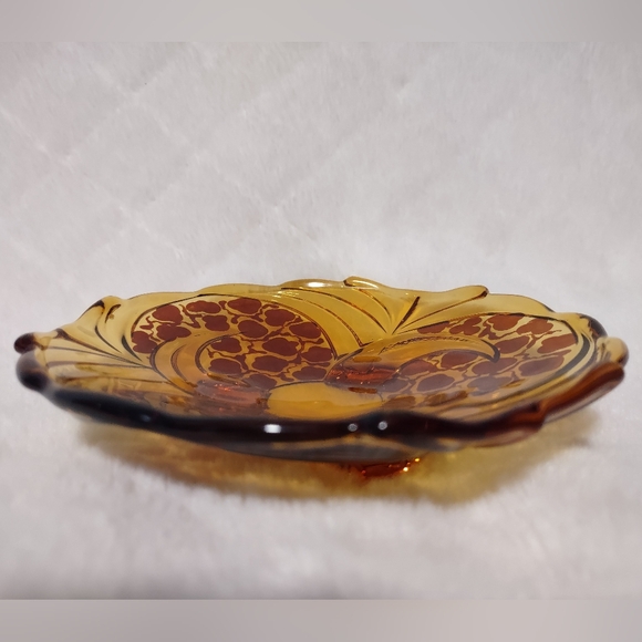 Set Of 2 - STOLZLE HERMANOVA Hut Czech Large Amber/Red Art Deco Glass Bowls - Picture 3 of 5